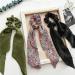 scicent Silk Hair Ties 5 Pieces Bowknot Headscarf Satin Hair Ties Elastic Hair Bands Solid Colors Scrunchy & Print Floral Ribbon Hair Scrunchie for Women's Ponytail Holders Girls - 24013 - Buy Online on GoSupps.com
