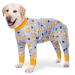 AXCIMOND Dogebody after op dogs one -part dogbody castration bitch/male op body dog recovery suit for dogs after the operation long -sleeved wound protection suits Alternatively to neck crauses for dogs xl gray giraffe