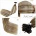 Laavoo Keratin Bonding Extensions | Real Hair Ombre Brown & Platinum Blonde Balayage | U Tip Hair Extensions 50cm 50g #8/60/8 - Buy Online on GoSupps.com