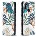 Magon wallet case for Samsung Galaxy A21 creatively painted cell phone bag case PU leather wallet with card compartment wallet cover folding cover leaf flower samsung galaxy a21 sheet flower
