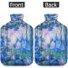 Flowers Hot Water Bottle with Fluffy Cover - 2L Capacity for Kids & Adults | Cozy Nights & Pain Relief - Water Lilies Design - Buy Online on GoSupps.com