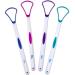 4 Tongue Scraper Cleaner Soft & Gentle Silicone Head (1 of Each Colour)