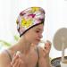 Hair Towel Wrap - Quick Drying Hair Turban with Button | Vintage Butterflies Design - Buy Online on GoSupps.com