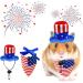 CooShou 4th of July Pet Costume Set - Uncle Sam Rabbit & American Flag Hat, Bandana for Guinea Pig, Rabbit, and Small Animals (L) - Buy Online on GoSupps.com