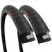 Fincci Pair of Bike Tires 26 x 2.125 Inch 54-559 Slick Foldable Tire for Cycle Road Hybrid Street Bike - 26x2.125 Bicycle Tire Pack of 2