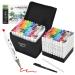 Ogeely Alcohol Markers 82 Color Dual Tip Permanent Art Markers for Kids Adults Sketch Markers with Marker Case Bullet Nib & Chisel Tip Markers for Artists Illustration Designing Drawing