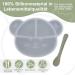 Suction Silicone Baby Plate with Lid, Spoon & Divided Sections - BPA Free & Dishwasher Safe - Toddler Self Feeding Dinnerware Set in Light Green - Buy Online on GoSupps.com