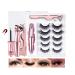 Mimore 5 pairs of magnetic eyelashes with eyeliner kit natural and soft ultra-thin reusable magnetic 3D eyelashes waterproof durable reusable eyelash 5 pairs