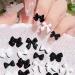 300stk Butterfly Pearl Nail Charms - 3D Black & White Bow Knot Decorations for Women & Girls - Acrylic Nail Art - Buy Online on GoSupps.com