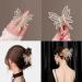 2 Pcs Openwork Butterfly Hair Claw Clips with Pearl Diamond Rhinestone - Non Slip Strong Hold Hair Accessories - Buy Online on GoSupps.com