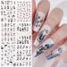 JMEOWIO Nail Ticker Rose Gold Black Flower - 12 Blatt Self-Adhesive Nail Art Stickers for Spring & Abstract Leaf Designs | International Shipping Available - Buy Online on GoSupps.com