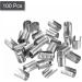100Pcs Silver Tone 8x12.5mm Leather Rope Clips for DIY Crafts | Foldable Cylindrical Cord End Crimp for Lanyard and Tassel - Buy Online on GoSupps.com