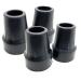 Quantum Leap 17-19mm Pack of Four Heavy Duty Rubber Ferrules Z Type Metal Washer for Extra Strength Crutch Tips Walking Stick Feet - Walking Stick Rubber Tips (19mm Black Crutch) (19mm Black x 4)
