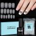 TOMICCA Nail Extension Kit Nail Tips and Glue Gel Kit 4 In 1 Nail Glue and Base Gel with 150Pcs Short Oval Nails DIY Nail Art Acrylic Nail Kit Easy Nail Extension Set Gifts for Women Girls Short Oval Nail Kit