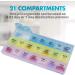 Pack of 2 Weekly Pill Organizers - 21 Day Planners for Pills, Vitamins & Medication - 3 Times-a-Day Reminder Boxes - Easy-to-Read & Travel-Friendly - 2 Count - Buy Online on GoSupps.com