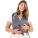 Koala Babycare Easy-to-wear Baby Sling (Easy on), Adjustable Unisex - Multi-Purpose Baby Carrier Suitable up to 22lbs - Baby Essentials Baby Wrap Carrier Belt - Anthracite