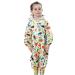 De feuilles Kids Button Rain Suit All-in-one Waterproof Puddle Suits Hooded Raincoat Jumpsuit 2-3 Years Yellow Animals