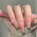 Long Fake Nail Full Cover with Glue Detachable Blush Pink Flowers Press on Nails 24 Pieces Finger Nail Art Tips for Nail Salons and Women DIY Nail Art - Buy Online on GoSupps.com