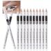 White Eyeliner Pencils  12PCS Professional Highlighters Eye Liner Pencils Eye Brightener  White Eye Liners Makeup Pencils Waterproof Long-lasting Eyeshadows Beauty Makeup Tools for Women