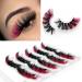 3D Colored Russian Strip Lashes 20mm D Curl Pink - 5 Pairs | Fluffy Mink Wispies for Natural False Eyelashes - Faux Mink Wispy Fake Lashes for a Natural Look - Buy Online on GoSupps.com