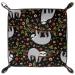 Black Sloth Red Flower Folding Dice Tray, PU Leather Dice Holder Rolling Trays for RPG Dice Gaming D&D and Other Table Games