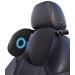 Joflva headrest car children car headrest neck support children neck pillows made of leather with telescopic rod and sliding bars clips quick installation travel sleeping pillow headrest.Black