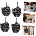 Buy 4pcs Black Bath Loofah Balls - Durable Shower Accessories for a Refreshing Clean | Convenient Bath Sponges - Buy Online on GoSupps.com