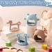 Silicone Bear Teething Toys Set - Anti-Drop Baby Teether Pacifier for Pain Relief and Chewing Needs - 4 Pieces (Blue, Caramel, Pink) - Buy Online on GoSupps.com