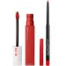Maybelline Super Stay Matte Ink Liquid Lipstick + Color Sensational Lip Liner Makeup Bundle Includes 1 Lipstick in Dancer and 1 Lip Liner in Very Cherry Maybelline Super Stay Matte Ink Liquid Lipstick Makeup Dancer and Color Sensational Lip Liner Bundle 2
