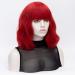 Red Wig with Bang | Qaccf Short Wavy Synthetic Bob for Women - Realistic Halloween Costume Accessory - Buy Online on GoSupps.com