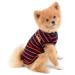 Paidful clothing for little dogs cats boy girls summer classic stripes puppy t-shirt vest breathable sweater cotton tea sleek chihuahua yorkshire m red