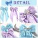 2 Pcs Big Hair bow Hair Bows for Women Bow Hair Clip Elegant Solid Color French Barrette Bows For Hair With Long Silky Satin Hair Barrettes Accessories Bow Hair Clips for Women Girls (Blue+Lilac) - Buy Online on GoSupps.com