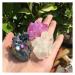 Natural Crystal Rough 3pcs Aura Angel Crystal Cluster Natural Titanium Coating Gemstone Quartz Cluster Home Decor 110-120g