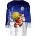 Yihaojia 3/4 Length Sleeve Chirstmas Shirts for Women 2023 Casual Blouses Crewneck Xmas Printed Cute Tops Loose Fit Pullover Blue Large - Buy Online on GoSupps.com