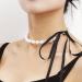 Vsilay Punk Black Velvet Ribbon Choker Necklace with Simulated Pearl Charm - Gothic Jewelry Gift for Festivals - Buy Online on GoSupps.com
