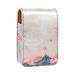 Lipstick Case Leather Lip Gloss Lipstick Organizer with Mirror Mini Lipstick Holder Bag Color Japanese Mount Fuji Cherry Blossoms N452t9nabs