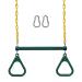 Jungle Gym Kingdom Swing Sets for Backyard, Monkey Bars & Swingset Accessories - Set Includes 18" Trapeze Swing Bar & 48" Heavy Duty Chain with Locking Carabiners - Outdoor Play Equipment (Green)