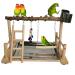 Hamiledyi Parrot Playground Bird Playstand Wood Exercise Play Perch Exercise Gym with Feeder Cups Toys Cockatiel with Ladder Hanging Swing for Pet Conure Lovebirds Life Activity Center Training Stand