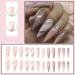 Justotry 24-Piece Rose Gold Marble Stiletto Press-On Nails | Almond Art Nails for Women - Stylish & Easy Stick-On Fingernails - Buy Online on GoSupps.com
