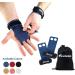 KAYANA 2 Hole Leather Gymnastics Hand Grips - Palm Protection and Wrist Support for Cross Training, Kettlebells, Pull Ups, Weightlifting - Blue Large - Buy Online on GoSupps.com