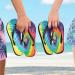 Mnsruu Swirl Tie Dye Rainbow Flip Flops - XS for Men & Women | Perfect for Home Hotel Spa & Travel - Buy Online on GoSupps.com