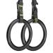 QUOLIX Gymnastic Rings with Adjustable Straps, Non-Slip Pull Up Rings with Straps, 1300lbs Exercise Rings with Straps for Home, Gymnastics Rings for Home Gym, Workout, Exercise, Training, Calisthenic Black