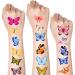 100 Colorful Waterproof Butterfly Temporary Tattoos - Watercolor Flower & Butterfly Stickers for Women, Kids - Body & Face Decoration, Party Favor - Buy Online on GoSupps.com