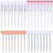 Honeydak 32 Pcs Face Mask Fan Brush Applicator Set Soft Fan Brush Flat Head Facial Brush Esthetician Mask Brush Cosmetic Makeup Tools for Eyelash Extension Peel Mud Clay Mask Cream (Pink)  Pink White