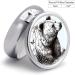 Wildlife Hand Drawn Bear Round Pill Box - 3 Compartment Decorative Metal Organizer for Travel | Portable Animal Print Medicine Case - Buy Online on GoSupps.com
