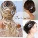 Dervivea Wedding Pearl Flower Hair Comb Rhinestone Bridal Hair Piece Silver Flower Hair Combs Vintage Crystal Hair Comb Decorative Hair Accessories for Women and Girls Headdress (Silver) - Buy Online on GoSupps.com