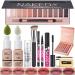 All In One Makeup Kit,12 Colors Eyeshadow Palette,2 Nude Foundation, 6 Colors Lipstick Set, Makeup Face Primer, Eyebrow Soap,Waterproof Eyeliner and Mascara, Makeup Brush Set Multi-purpose make up kit (102 Nude + 104 Buff Beige+ Matte Shadow)