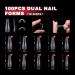 Dual Nail Forms Set - 100 Coffin-B Shaped Polygel Extensions with Clips Brushes and Files for Salon & DIY Nail Art - Buy Online on GoSupps.com