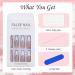 French Long Pink Coffin Fake Nails with Flower and Rhinestones - 24pcs | Press on Nail with Jelly Stickers | Ballerina Nail Tips for Women Girls - Trendy Nail Decor - Buy Online on GoSupps.com