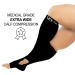 Zeta Plus Size Open Toe Leg Sleeve Support Socks - Wide Calf Compression, Cotton Rich Comfort, Graduated Compression - 3XL Black - Buy Online on GoSupps.com